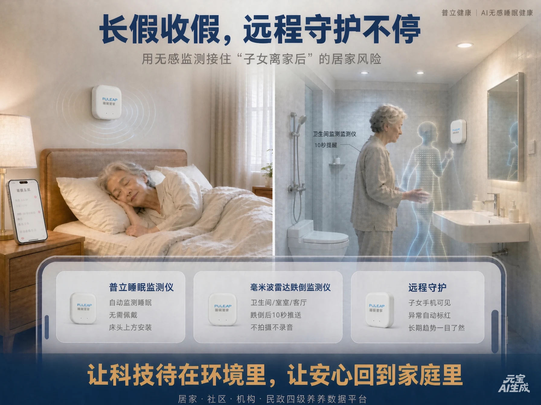 长假收假，远程守护不停：用无感监测接住“子女离家后”的居家风险